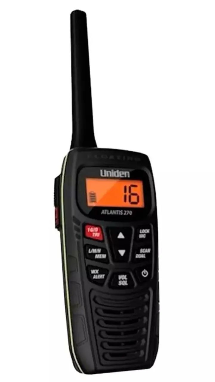 Rádio VHF Marítimo Atlantis - Uniden 270 - 1w/6w-Preto