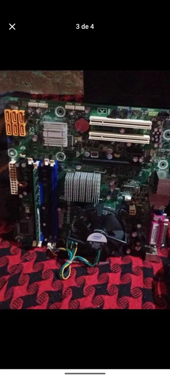 Kit placa mãe lga 775 com 2 bg de ram é com core dois du