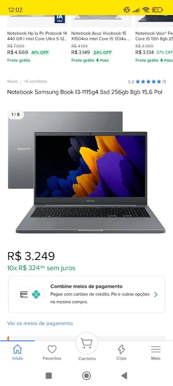 Notebook Samsung 