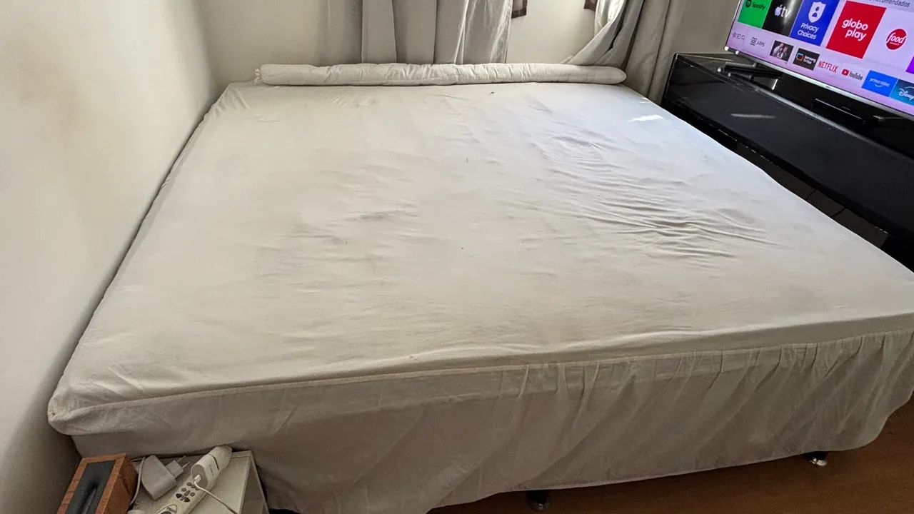 Cama casal mais colchão king size ortobom  - Foto 3