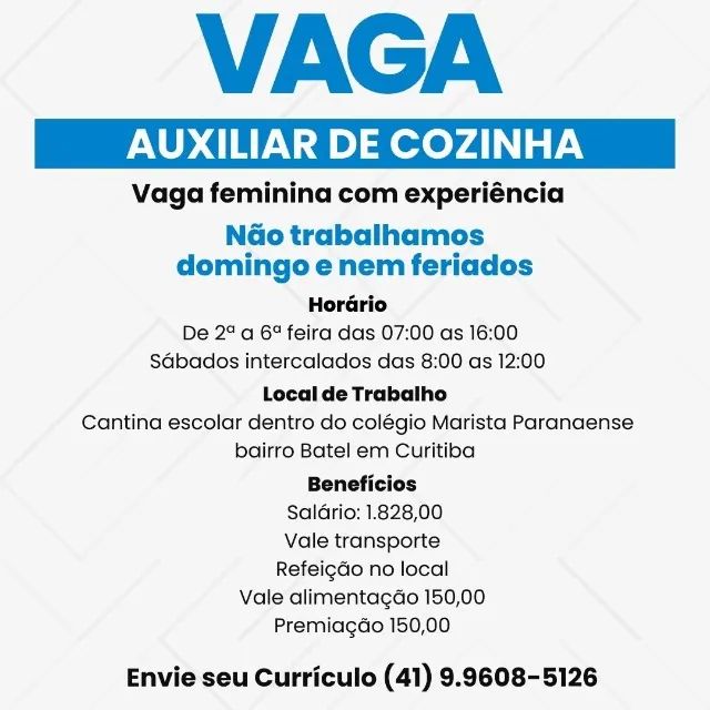 Auxiliar de cozinha