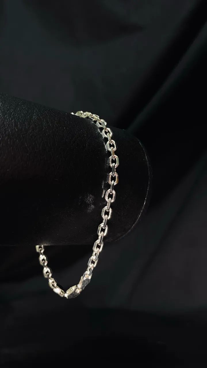 Pulseira de prata cadeado 3.5mm
