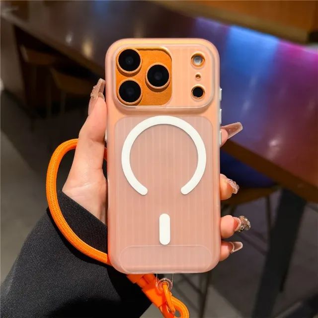 CAPA ACRILICO C ALÇA IPHONE 17 PRO MAX E IPHONE 17 PRO- LARANJA - Foto 4