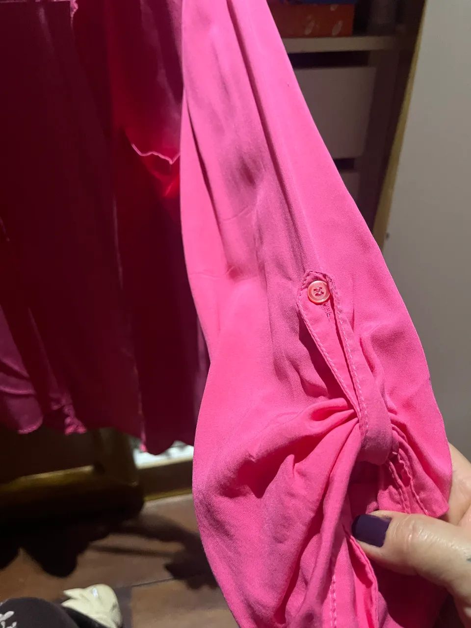Camisa rosa em viscose - Foto 2