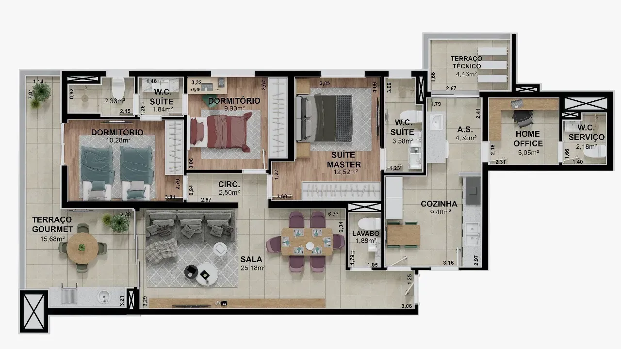PLANTA 132m²