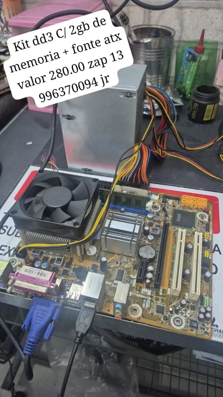 Kit placa mãe com fonte atx zap *  - Foto 3