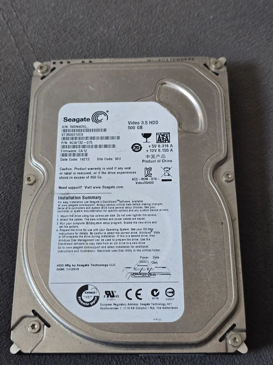 HD 3.5" sata Seagate 500GB