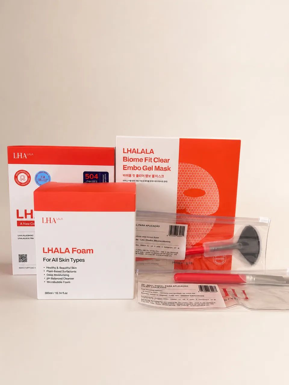 Kit LHALALA Peel Completo + Foam + Biome Fit Clear Embo Gel Mask +