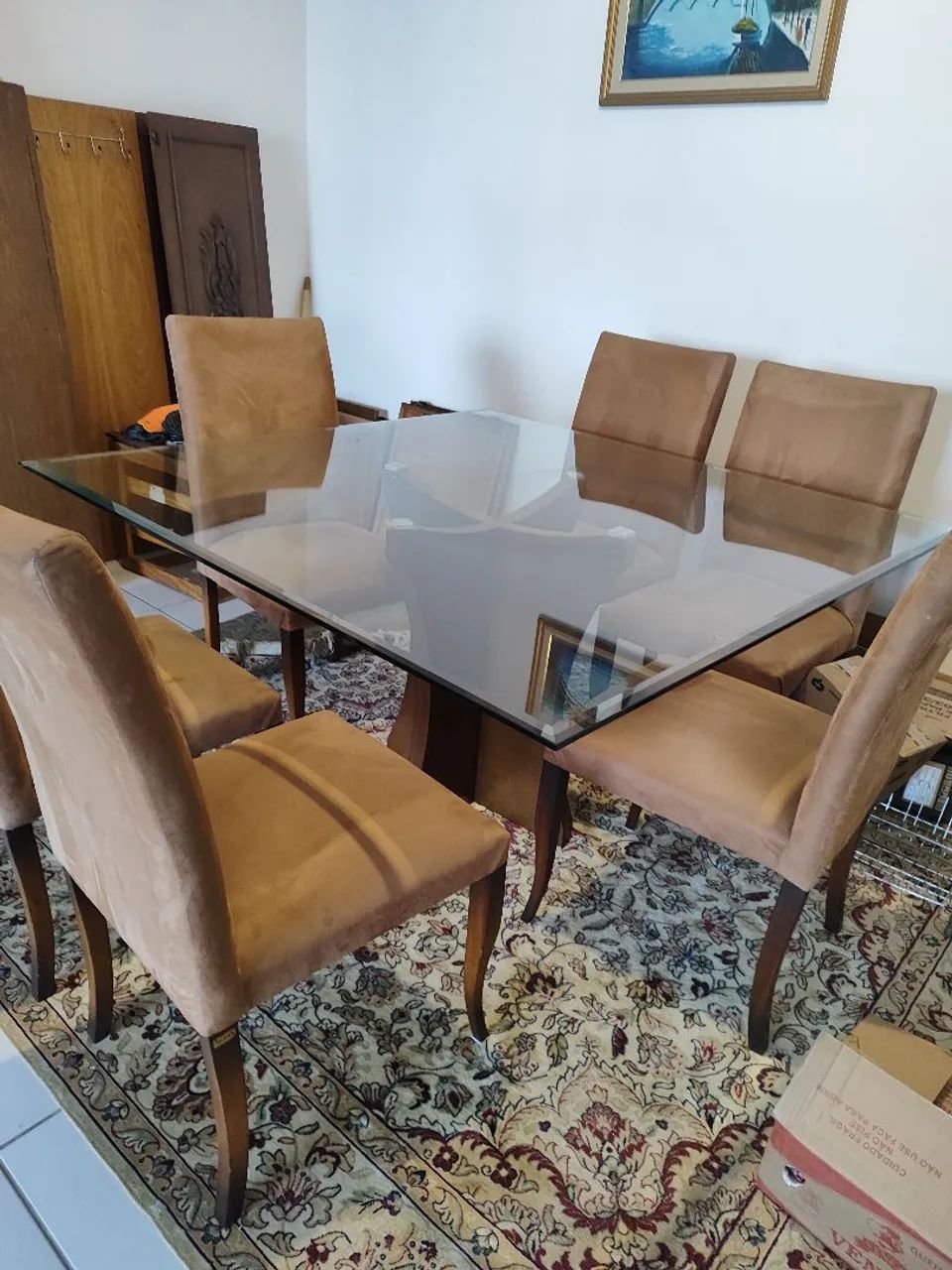 Mesa de jantar tampo de vidro marca Sierra  - Foto 4