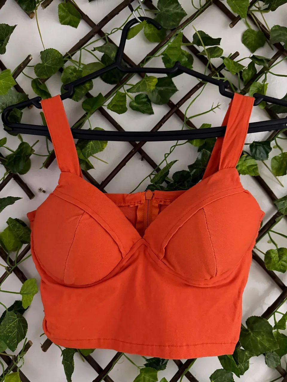 Cropped Corset Laranja com Bojo