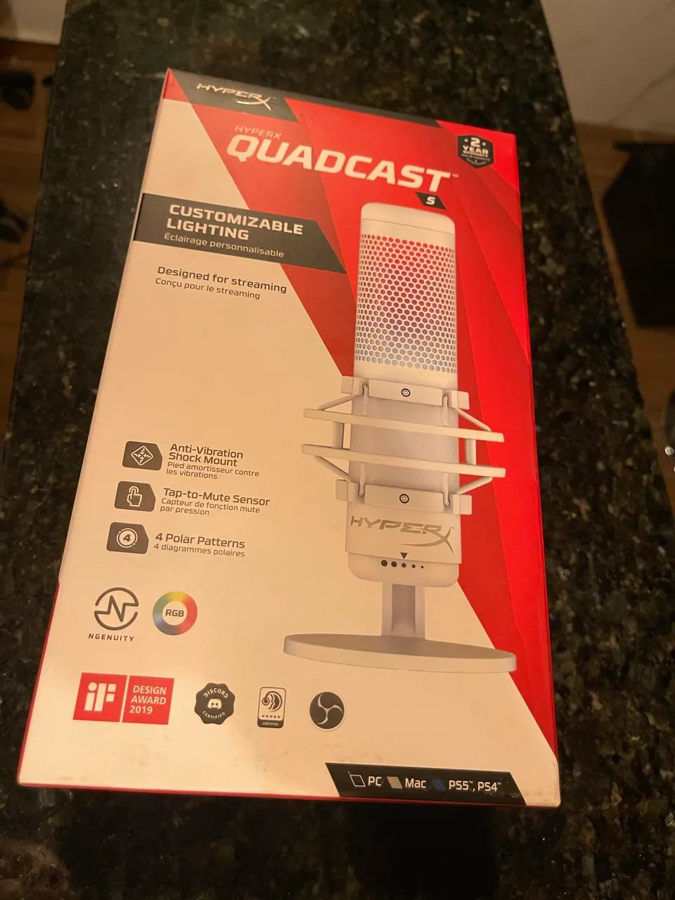 Microfone HyperX QuadCast (Branco)