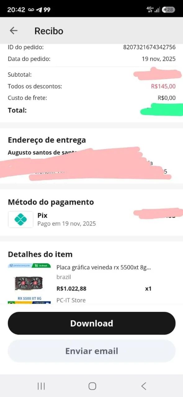 Kit placa de video com ssd m2