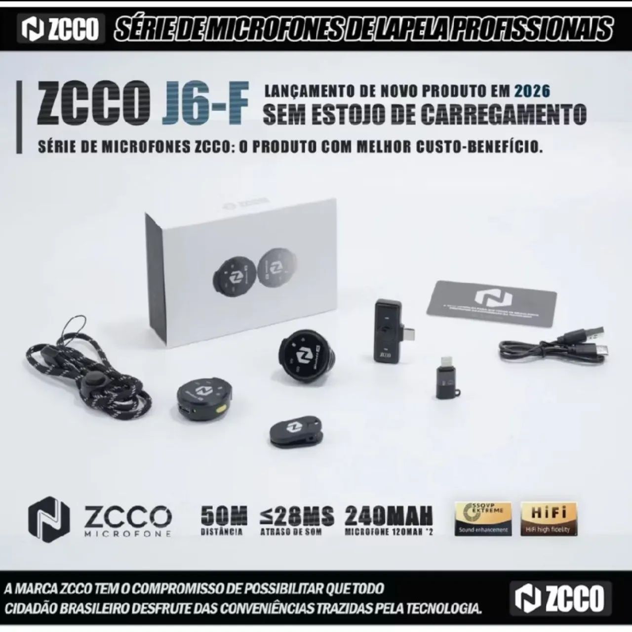 Czzo J6f microfone lapela novo - Foto 2