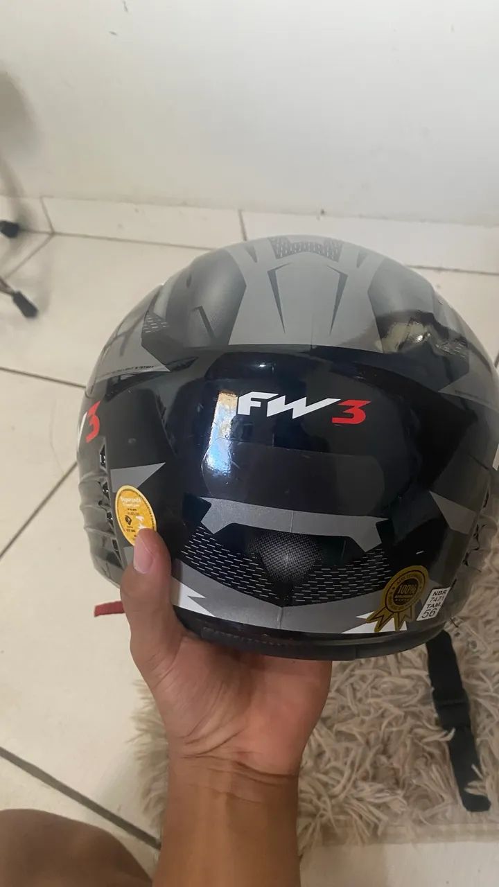 CAPACETE FW3 ABERTO COM ÓCULOS  - Foto 2