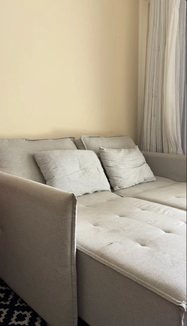 Sofá Off White de Linho Grosso Premium - Foto 2