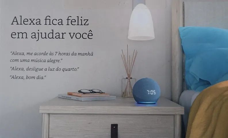 Echo Dot (4ª geração): Smart Speaker com Relógio e Alexa (nova).