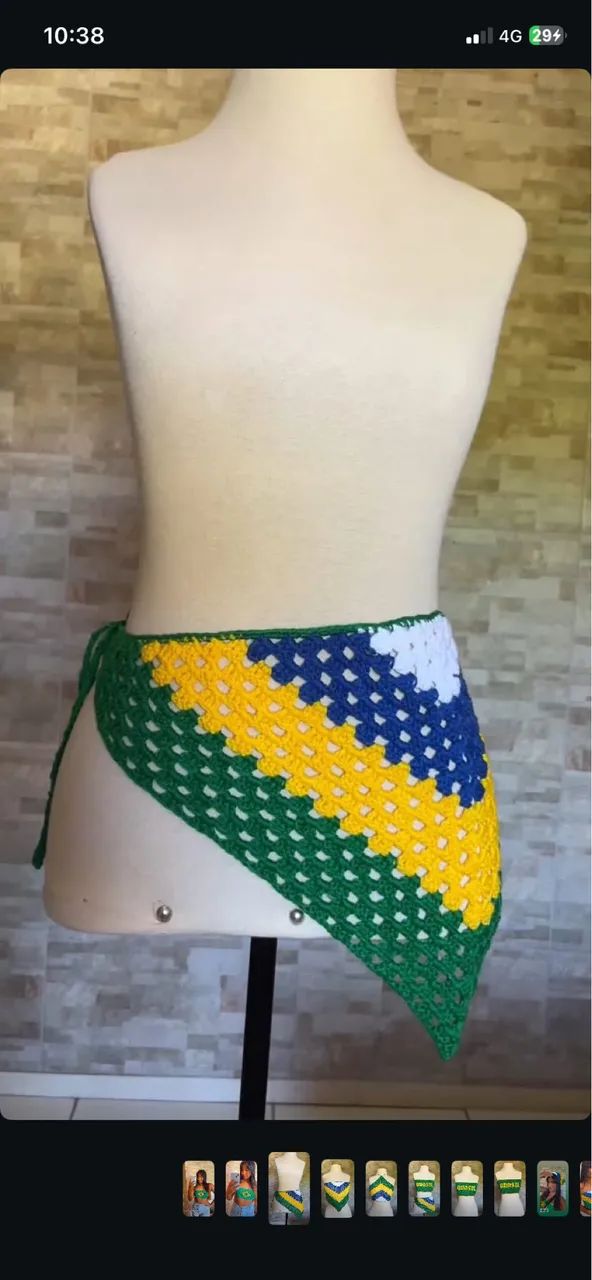 Bandana Brasil Crochê  - Foto 2