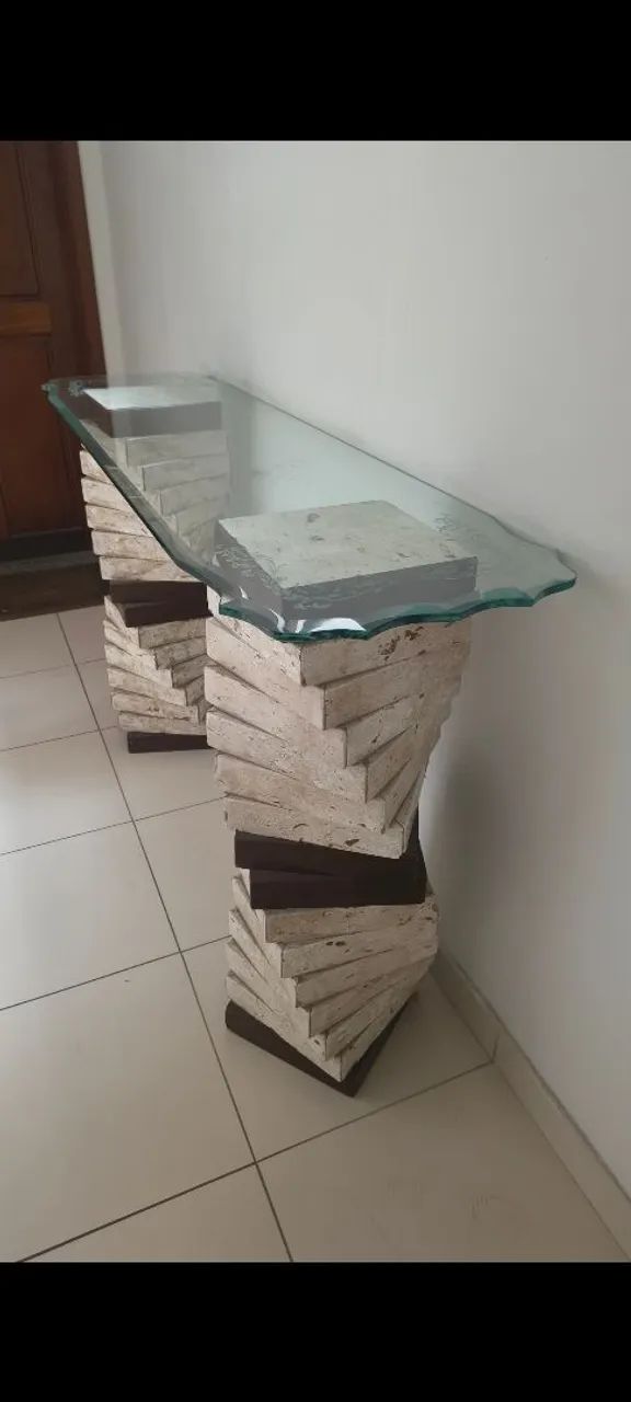 Mesa mármore com vidro estilo Jacaúna. 2.000,00 - Foto 4