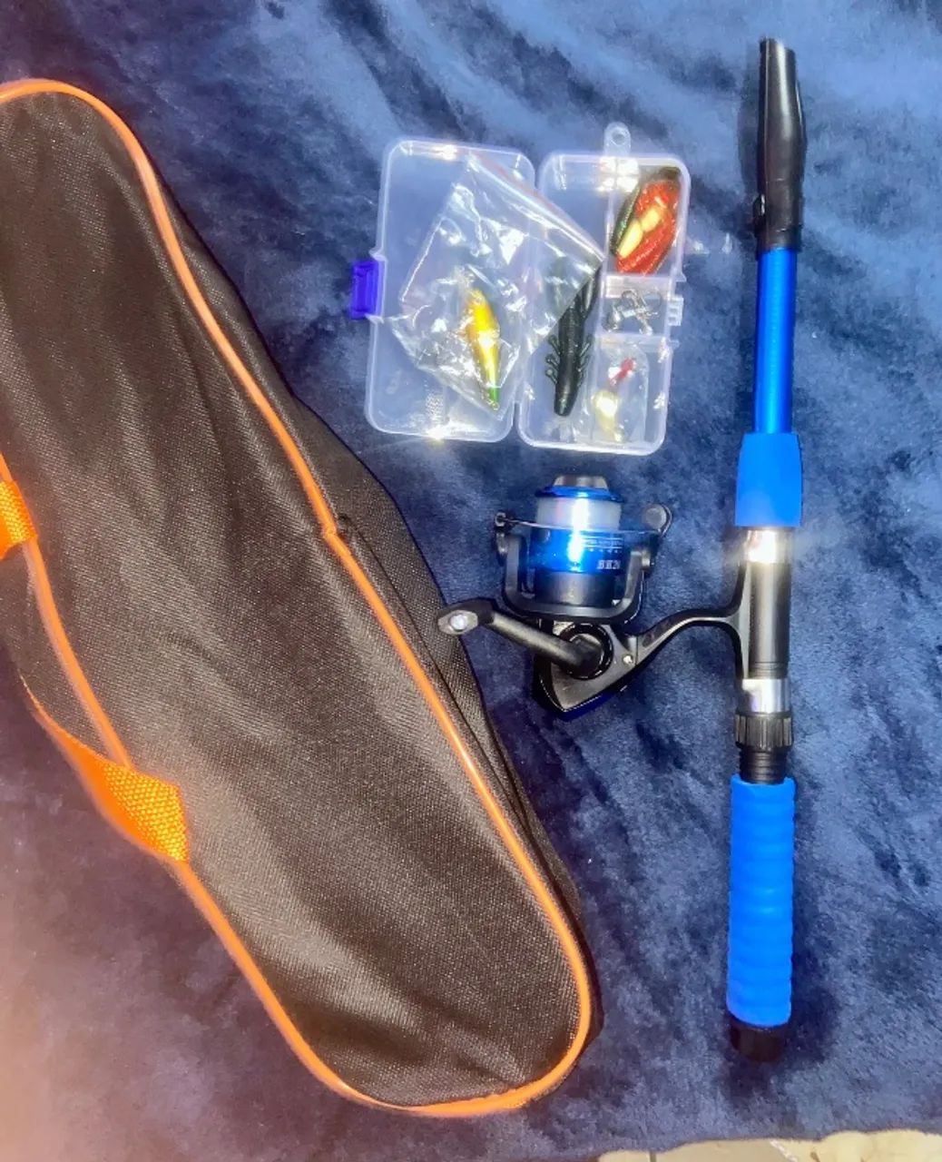 KIT DE PESCA COMPLETA COM ISCAS E ANZÓIS  - Foto 4