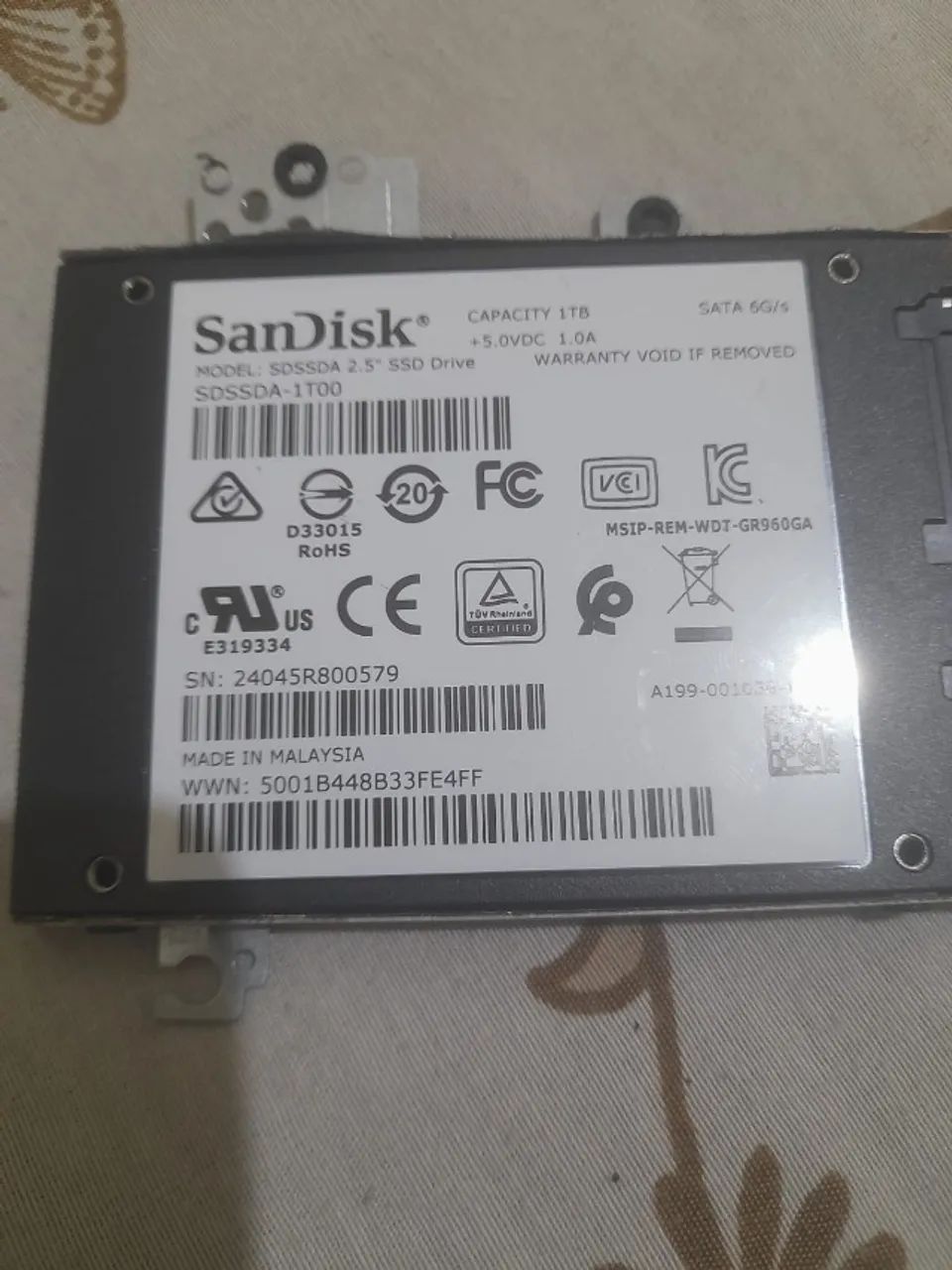 SSD SATA 1 TB PERFEITO