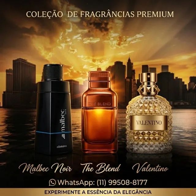 Kit com 3 perfumes - Valentino, The Blend e Malbec