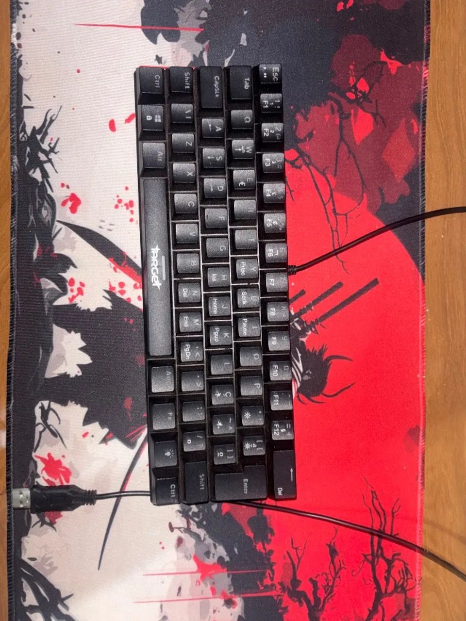 Teclado mecânico 60%, switch vermelho, com fio, sem caixa  - Foto 3