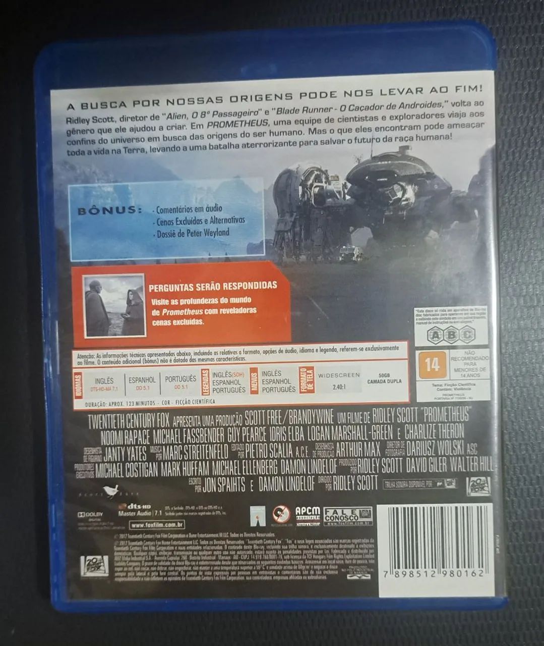 Bluray original Alien Prometheus  Ridley Scott  - Foto 2