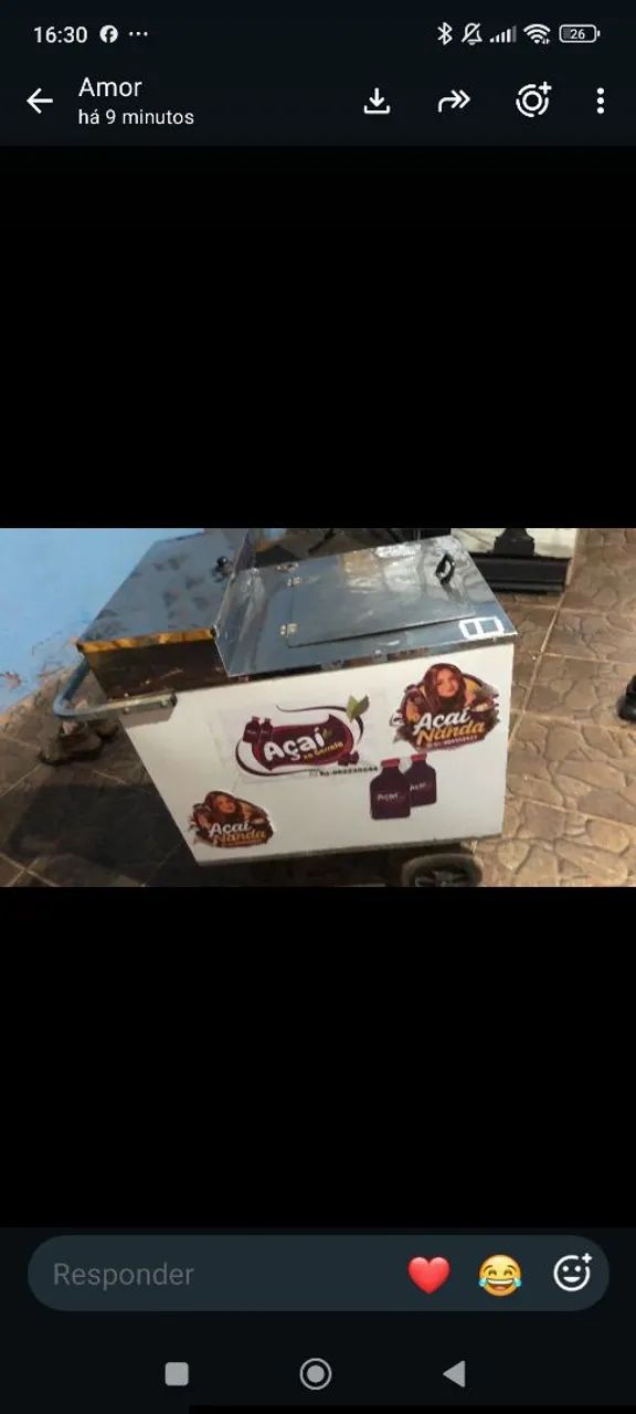 Carrinho para venda de açaí e sorvetes. - Foto 3