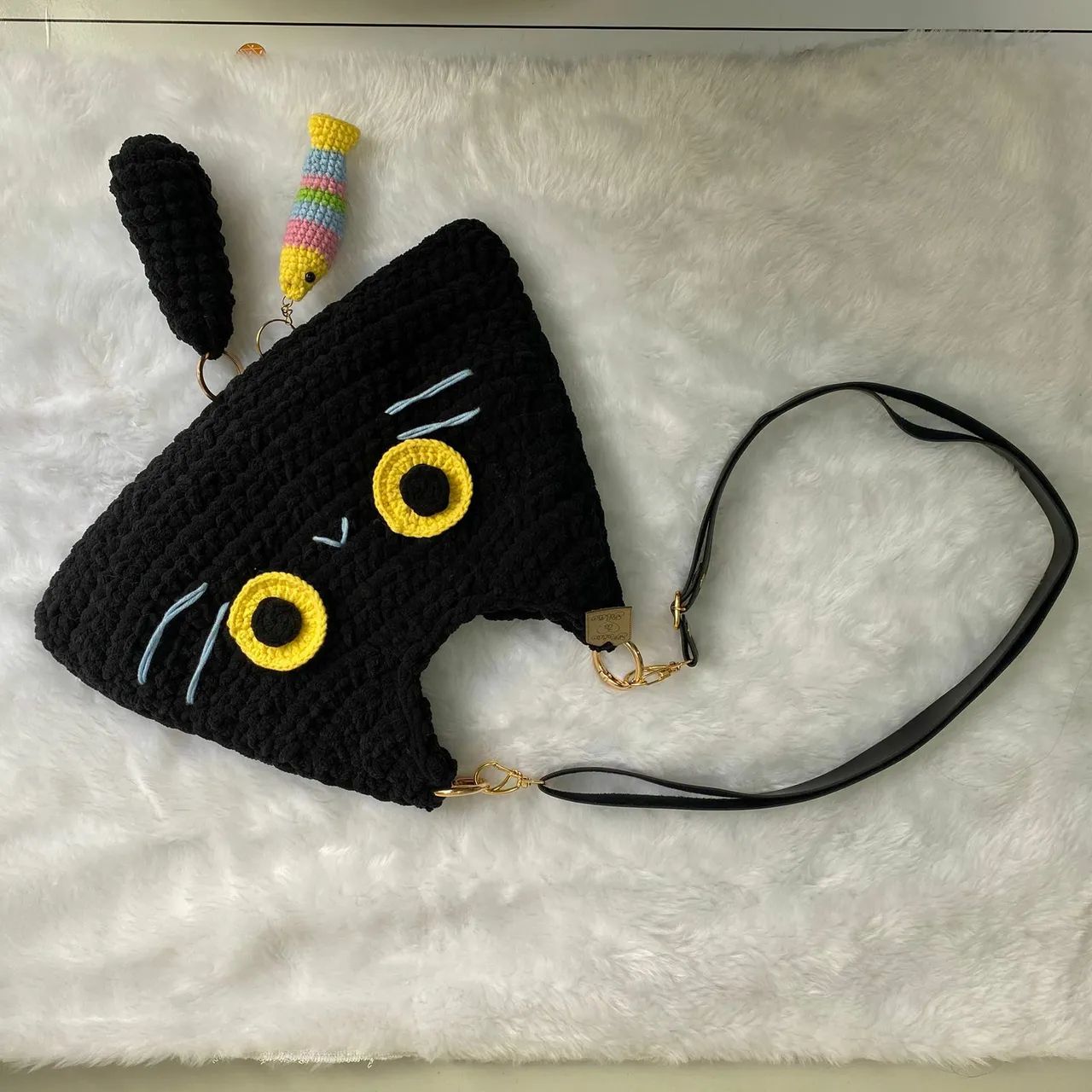 Bolsa Transversal de Gatinho Preto