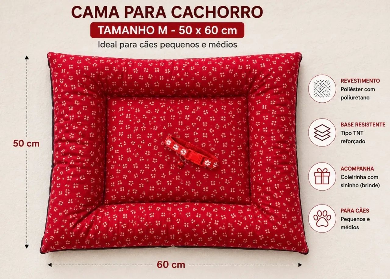 Cama para cães ganhe 01 coleira de brinde  - Foto 5