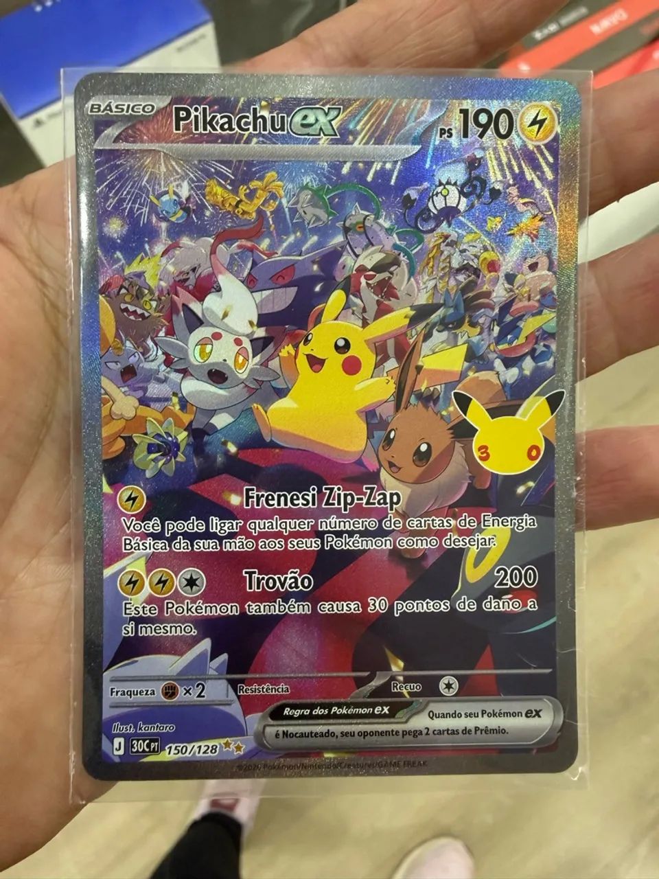 PIKACHU EX 150/128 POKÉMON 30 anos 