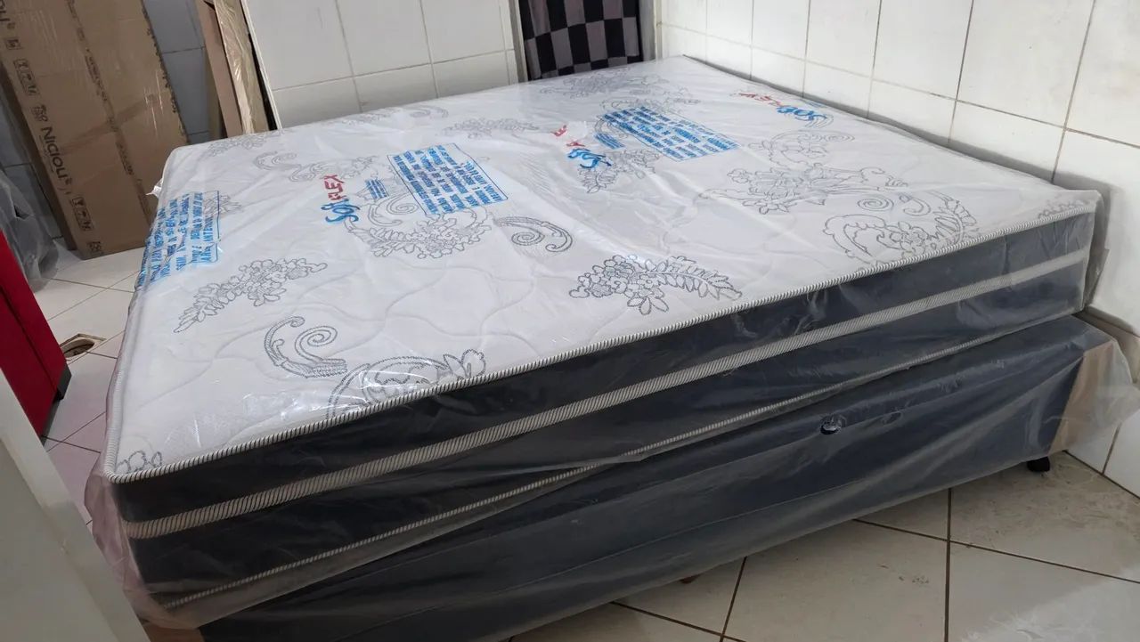 Cama box super King molas ensacadas nova - Foto 3