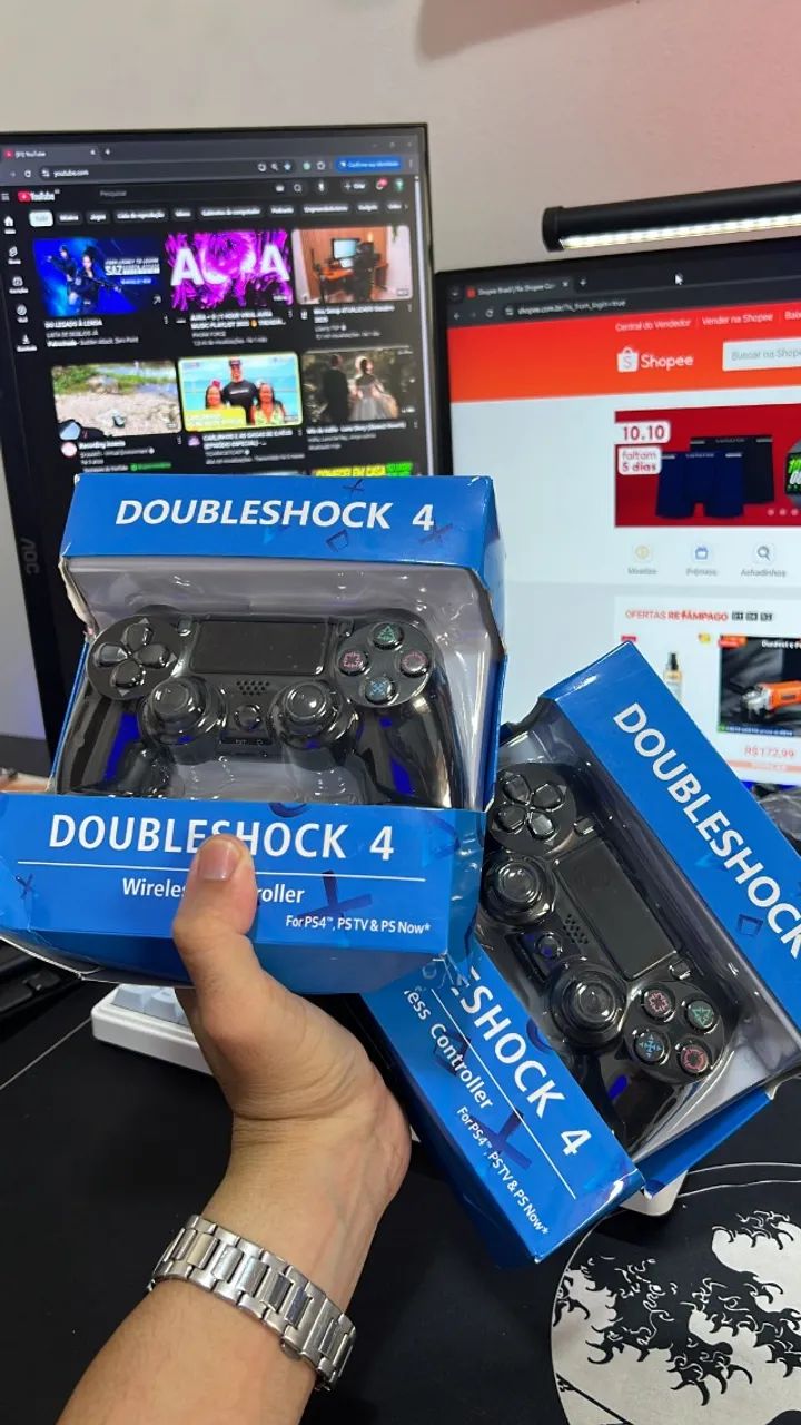 Controle Dualshock 4 Compatível PS4 Sem Fio Bluetooth - Foto 5