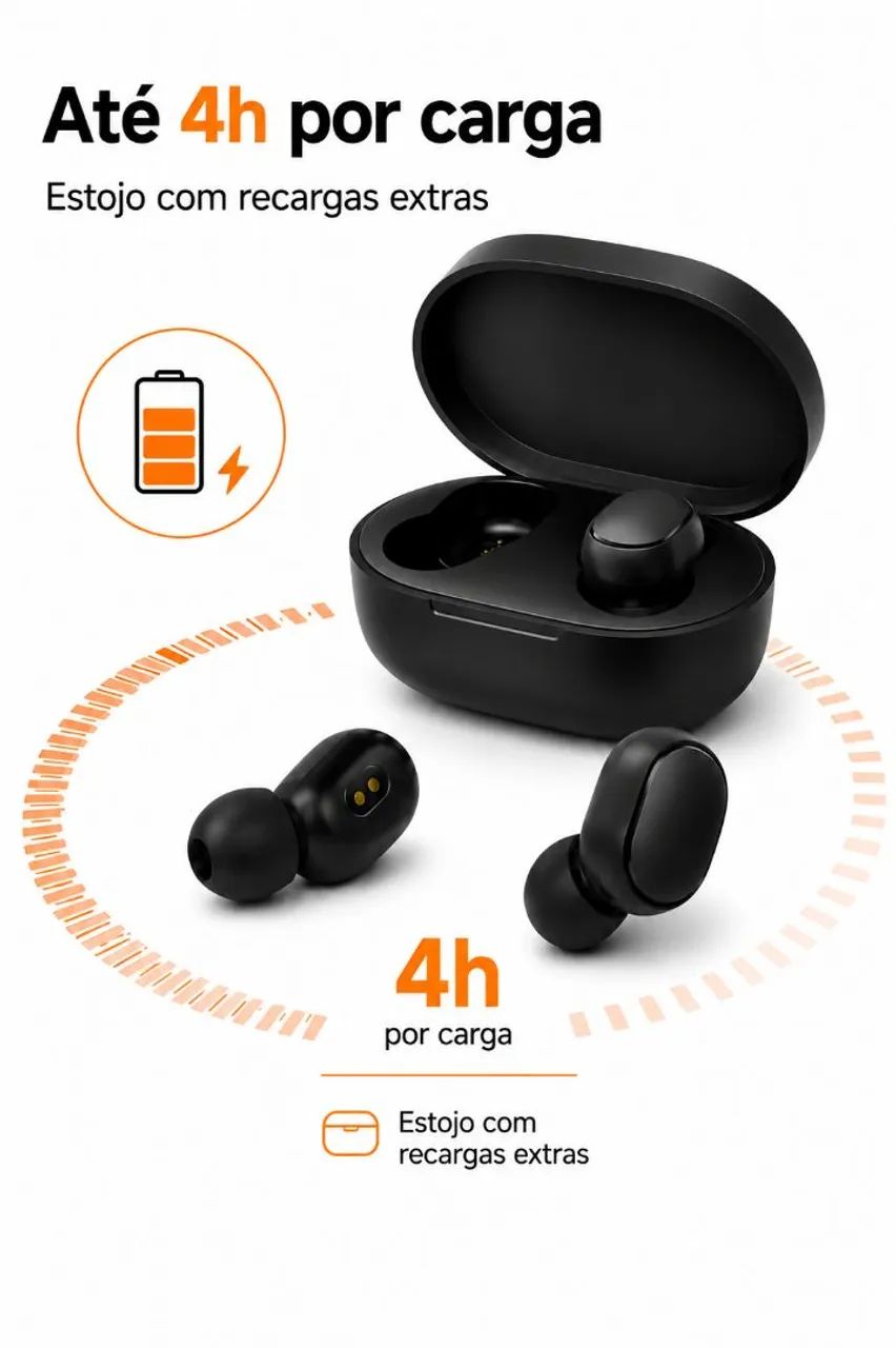 Fone Bluetooth Redmi AirDots 2 - Preto - Foto 3