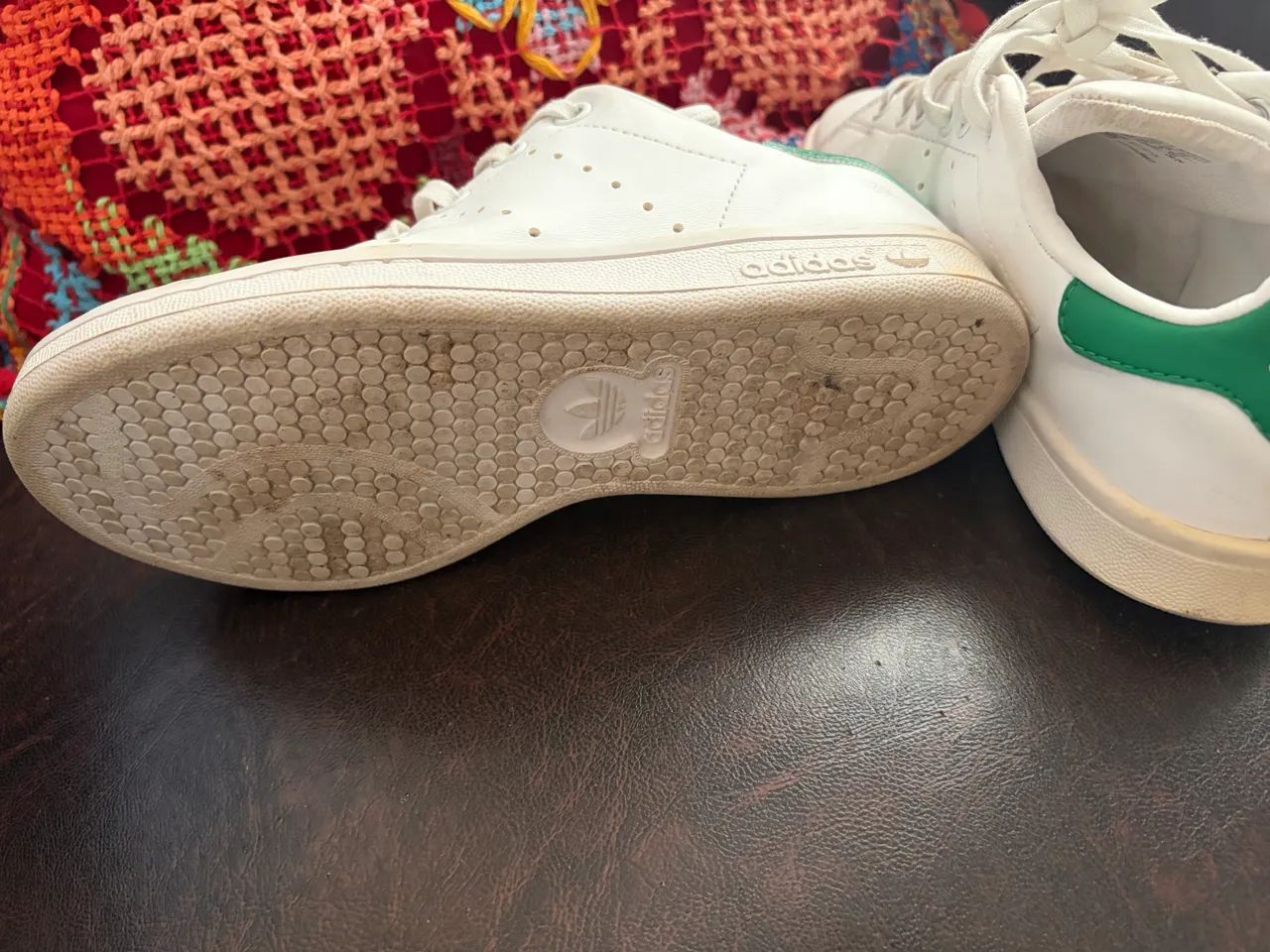 Tênis Adidas Stan Smith branco e verde - original - ótimo estado - Foto 5