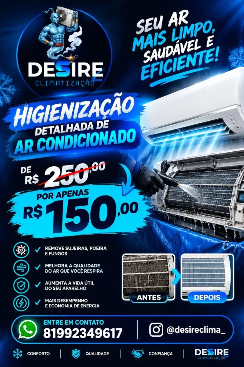 Higienização Ar condicionado 