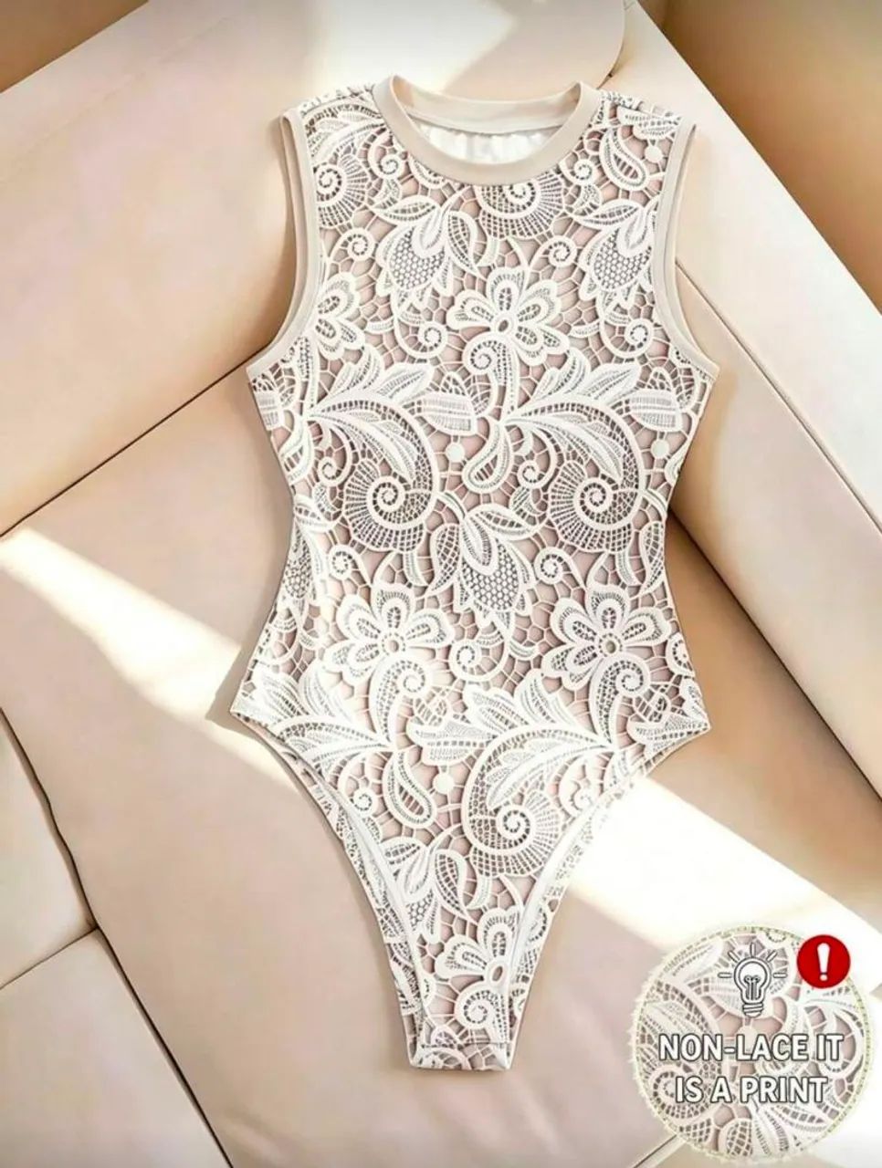 Body estampado imitando renda (NOVO) Shein - Foto 3
