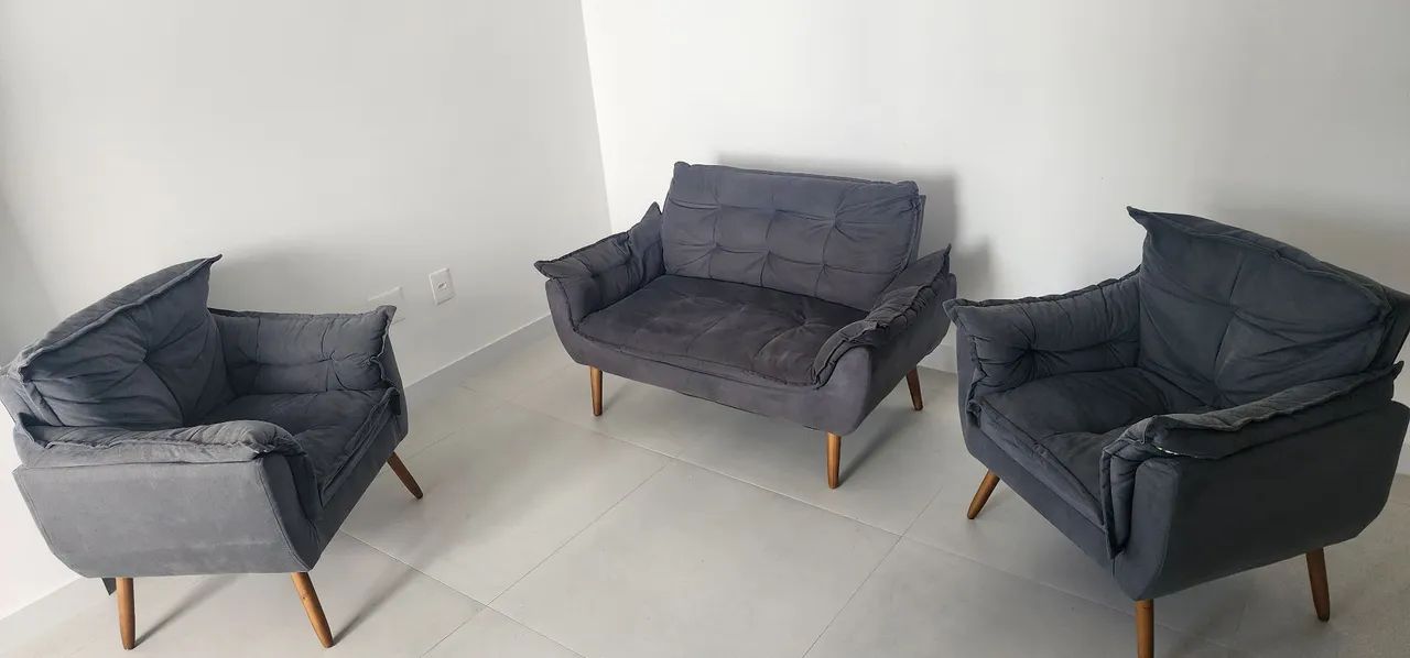 Conjunto Sofá Opala - 2 Poltronas + 1 Namoradeira