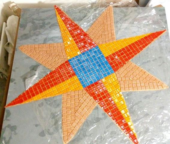 Cavalo marinho, flor de lis, tartaruga, estrela, mandala, mosaico artistico - Foto 5