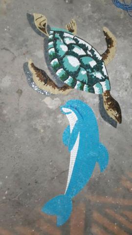 Cavalo marinho, flor de lis, tartaruga, estrela, mandala, mosaico artistico - Foto 6
