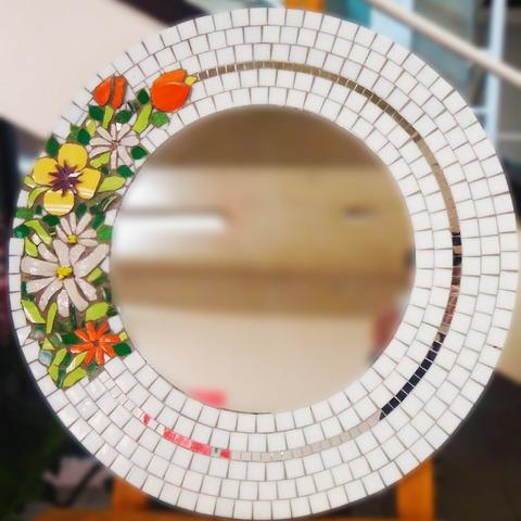 Espelho mosaico, flores, gato, degrade, gota - Foto 2