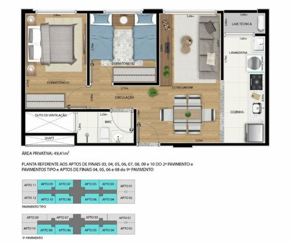 Apartamento 2 qts 50m2 * com desconto na entrada - Foto 4