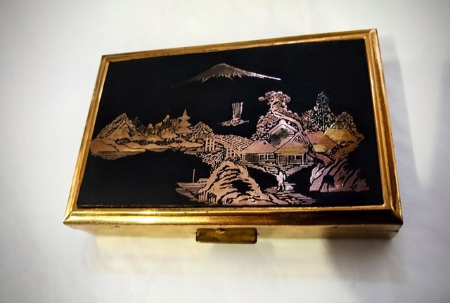 Porta Maquiagem Clover- Vintage anos 60 Japan, Caixa Musical- Bethoven.<br>Nova na embalagem - Foto 6