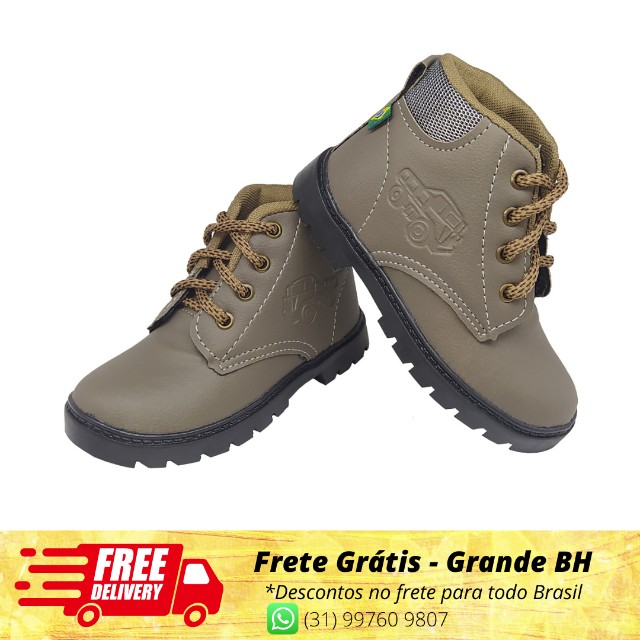 Bota Botinha Infantil Gibizinho Masculina Baby Coturno Rato