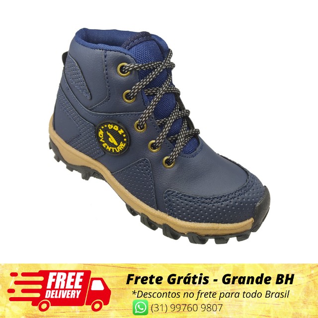Bota Infantil Gibizinho Adventure Meninos Marinho Coturno Masculino