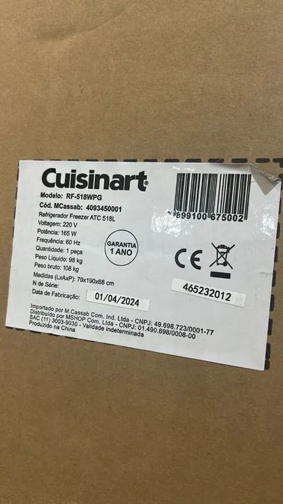 Refrigerador Cuisinart Multidor 518 lts prata mod. rf-518 wpg-220V - Foto 4