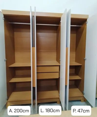 GUARDA ROUPA 100% MDF VARIAS CORES E MODELOS ESSE PRECO E SO NA FEDERAL MOVEIS  - Foto 2
