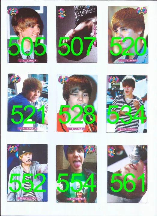 5 Cards Cartas Figurinhas Justin Bieber Idolos Pop Music - Foto 6