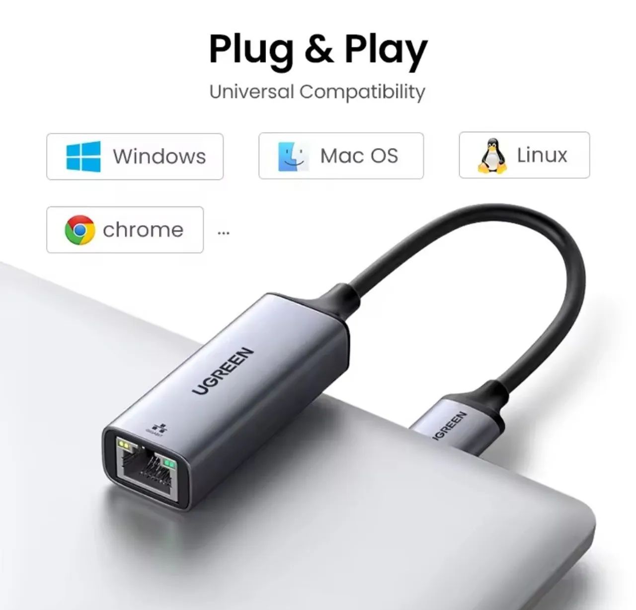 Adaptador Rede Internet Ugreen Usb C P/rj45 Ethernet - Foto 5