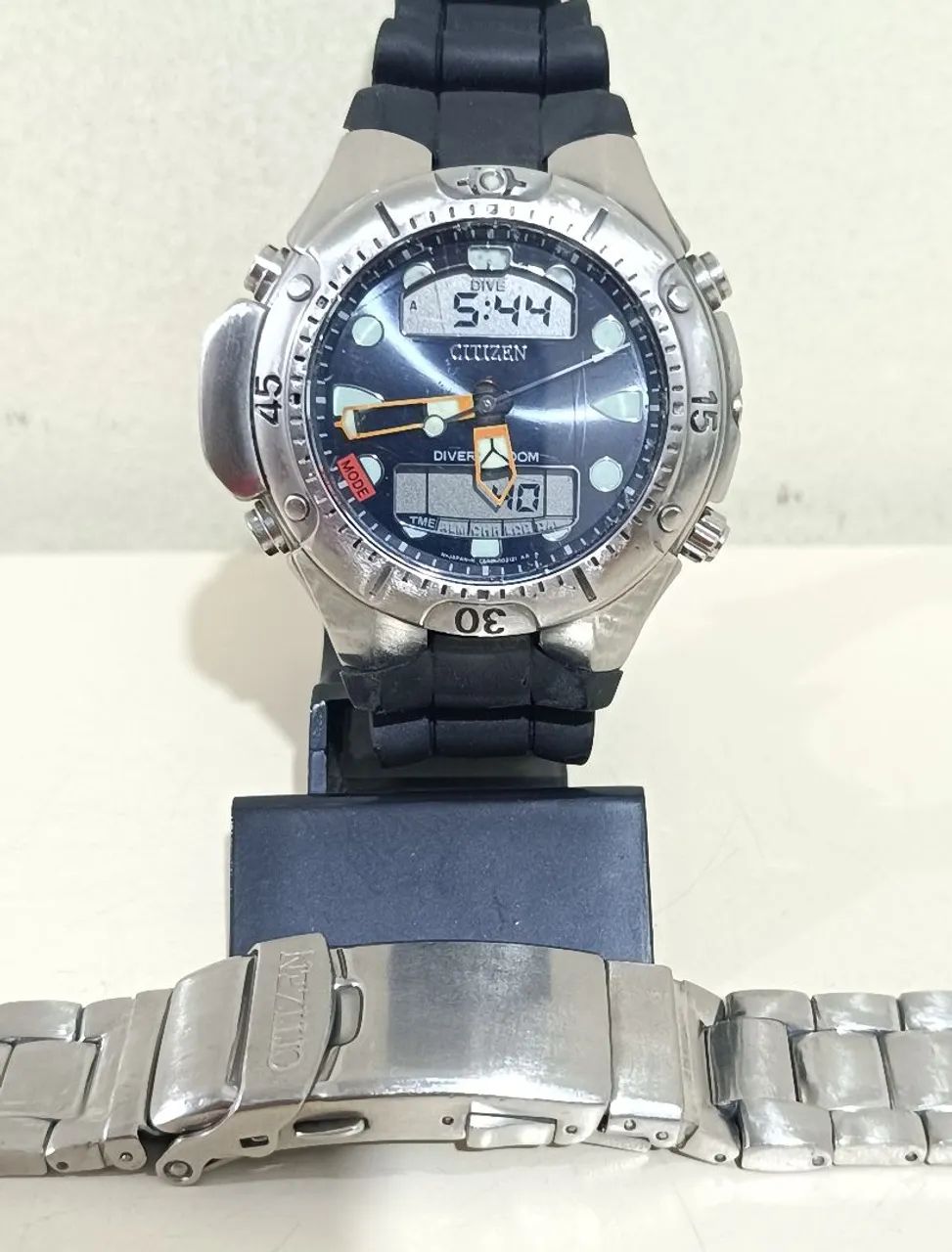 Relógio citizen Aqualand Jp1060 azul original pulseiras SENSOR